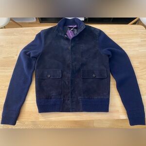 Ralph Lauren Purple Label NWT Mens navy suede cashmere jacket size Medium